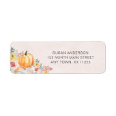 水の色かぼちゃの赤ちゃんシャワー ラベル (正面)