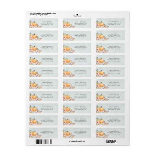 水の色かぼちゃの赤ちゃんシャワー ラベル (フルシート)