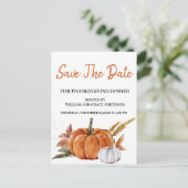 水の色かぼちゃは日付を保存サンクスギビング ポストカード (スタンド正面)