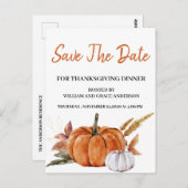 水の色かぼちゃは日付を保存サンクスギビング ポストカード (正面/裏面)