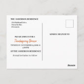 水の色かぼちゃは日付を保存サンクスギビング ポストカード (裏面)