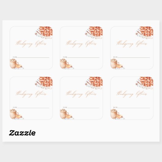 水の色かぼちゃパイ感謝残り スクエアシール (シート)