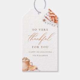 水の色かぼちゃパイ感謝祭ディナー ギフトタグ