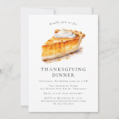 水の色かぼちゃパイ感謝祭ディナー 招待状 (正面)