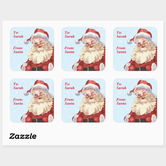 水の色からサンタの贈り物 スクエアシール (シート)