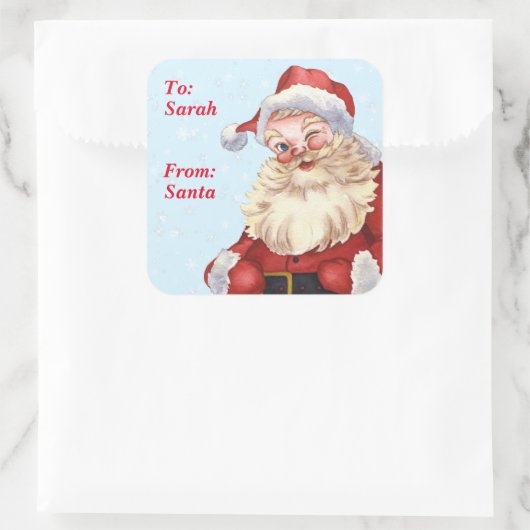 水の色からサンタの贈り物 スクエアシール (バッグ)