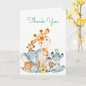 水の色かわいいサファリジャングルありがとう カード (黄色い花)