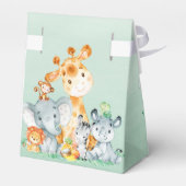 水の色かわいいサファリジャングルガールベビーシャワー フェイバーボックス (裏面サイド)