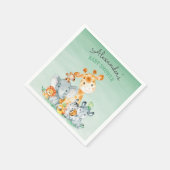 水の色かわいいサファリジャングル赤ちゃんシャワー スタンダードカクテルナプキン (角)