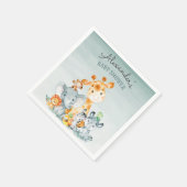 水の色かわいいサファリジャングル赤ちゃんシャワー スタンダードカクテルナプキン (角)