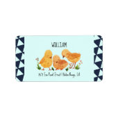 水の色かわいいチキンファミリーベビーシャワーアドレス ラベル (正面)