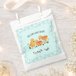 水の色かわいいチキンボーイ赤ちゃんシャワーありがとう フェイバーバッグ