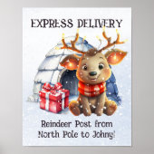 水の色かわいいパステルトナベキッズクリスマス ポスター (正面)