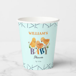 水の色かわいい小さなチキンファミリーベビーシャワー 紙コップ