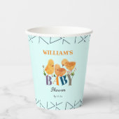 水の色かわいい小さなチキンファミリーベビーシャワー 紙コップ (正面)