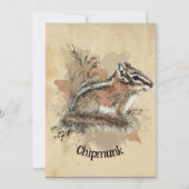 水の色かわいい小さなチムンク動物野生動物 カード (正面)