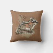 水の色かわいい小さなチムンク動物野生動物 クッション (裏面)