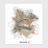 水の色かわいい小さなチムンク動物野生動物 シール (シート)