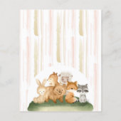 水の色かわいい森林動物の赤ちゃんシャワー予算 チラシ (裏面)