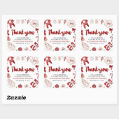 水の色かわいい赤いクリスマス冬の赤ちゃんシャワー スクエアシール (シート)