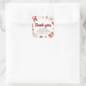 水の色かわいい赤いクリスマス冬の赤ちゃんシャワー スクエアシール (バッグ)