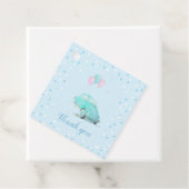 水の色かわいい車の赤ちゃんシャワーボーイメッセージカード フェイバータグ (インサイチュ)