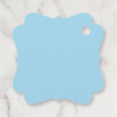 水の色かわいい車の赤ちゃんシャワーボーイメッセージカード フェイバータグ (裏面)