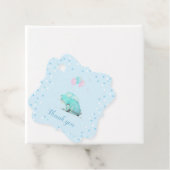 水の色かわいい車の赤ちゃんシャワーボーイメッセージカード フェイバータグ (インサイチュ)