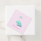 水の色かわいい車の赤ちゃんシャワー女の子のメッセージカード フェイバータグ (インサイチュ)