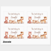 水の色かわいい馬の漫画アート 長方形シール (シート)