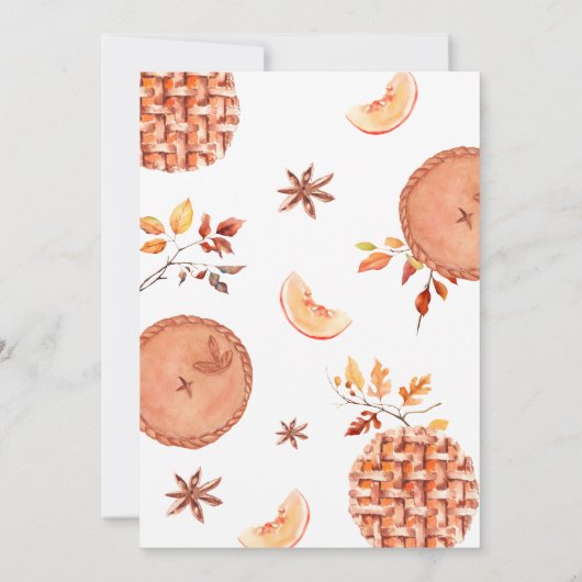 水の色かわいこちゃんパイは途中の赤ちゃんシャワー 招待状 (裏面)