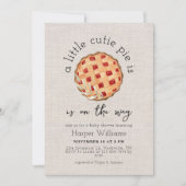 水の色かわいこちゃんパイは途中ベビーシャワー 招待状 (正面)