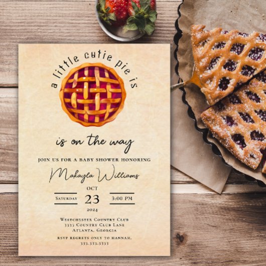 水の色かわいこちゃんパイは途中ベビーシャワー 招待状