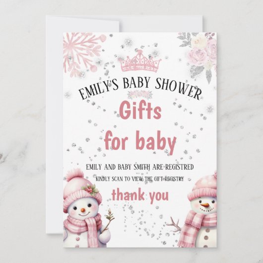 水の色かわいらしクリスマスの花ベビーシャワー シーズンカード (正面)