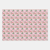 水の色かわいらしクリスマススケートで滑る都市のシーン ラッピングペーパーシート (正面2)