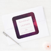 水の色かわいらしハートバレンタイン蔵書票 スクエアシール (封筒)