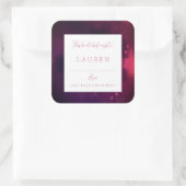 水の色かわいらしハートバレンタイン蔵書票 スクエアシール (バッグ)