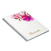 水の色かわいらしフローラとドット名を追加 ノートブック (右側)