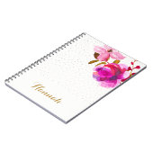 水の色かわいらしフローラとドット名を追加 ノートブック (左側)