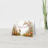 水の色かわいらしフローライースターエッグホリデーカード カード (正面)