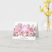 水の色かわいらしフローライースターエッグホリデーカード カード (黄色い花)