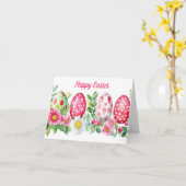 水の色かわいらしフローライースターエッグホリデーカード カード (黄色い花)