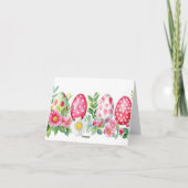 水の色かわいらしフローライースターエッグホリデーカード カード (裏面)