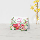 水の色かわいらしフローライースターエッグホリデーカード カード (黄色い花)