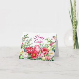 水の色かわいらしフローライースターエッグホリデーカード カード