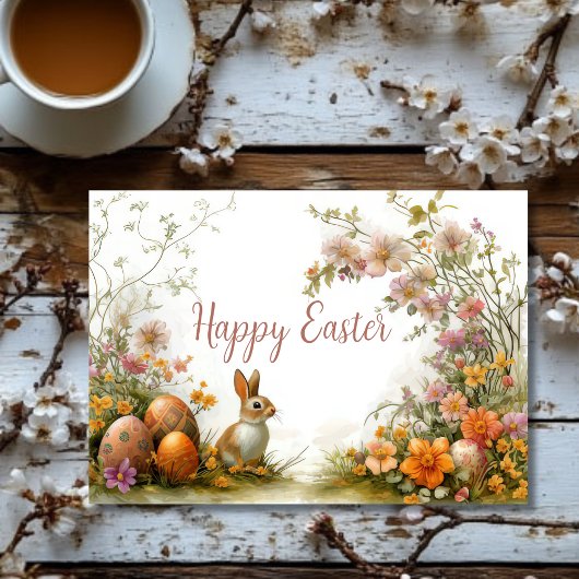 水の色かわいらしフローライースターエッグホリデーカード カード