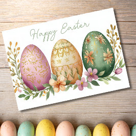 水の色かわいらしフローライースターエッグホリデーカード カード