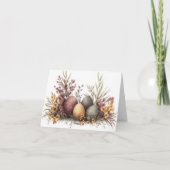 水の色かわいらしフローライースターエッグホリデーカード カード (裏面)