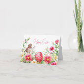 水の色かわいらしフローライースターエッグホリデーカード カード (正面)