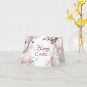 水の色かわいらしフローライースターバニーホリデーカード カード (黄色い花)